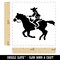 Wild Western Cowboy Riding on Horse Self-Inking Rubber Stamp Ink Stamper